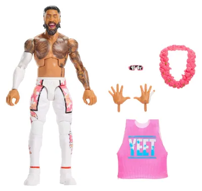 Produktbild von WWE Elite Actionfigur Jey Uso, Serie #124 Set, ca. 15 cm große Sammelfigur, beweglich und mit Zubehörteilen, 8 Jahr(e), Mehrfarbig, Kunststoff