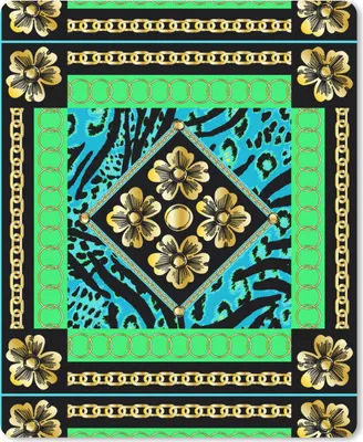 Produktbild von MuchoWow® Mauspad Mousepad Tiermuster - Blumen - Halskette - Gold - Muster 30x40 cm - Mousepads - Maus Mat - Pad - Mausunterlage - Mausmatten
