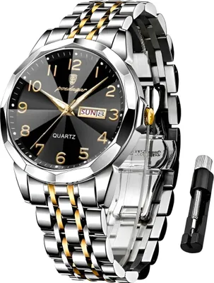 Produktbild von Quarzuhr Herren Uhr Edelstahl Armbanduhr Herrenuhr Große Zahlen Ziffern Wasserdicht Datum