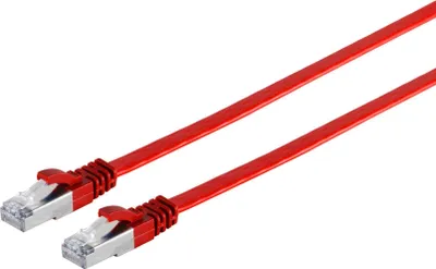 Produktbild von Helos ultra flache Patchkabel U/FTP CAT 6A slim, rot 2,0m Slimline, Flachband-Patchkabel, geschirmt, besonders flexibles und dünnes Kabel für besondere Einsatzzwecke, z