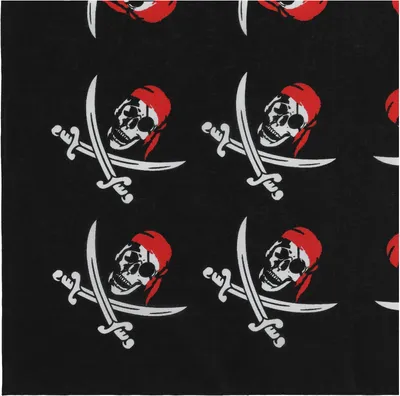 Produktbild von modAS Uni Vierecktuch ca. 70 x 70 cm bedruckt oder uni - Tuch als modisches Accessoires in Schwarz Pirat