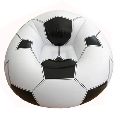 Image de Canapé gonflable en PVC en forme de ballon de football, chaise portable pour la maison ou le bureau 110 x 110 x 75 cm