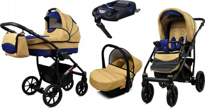 Obrázok produktu pre BabyLux® Largo | Kočík 4v1 Set | Coffe Sailor Blue | Kombinovaný kočík | Súprava kočíka |