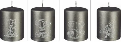 Produktbild von 4er Set Adventskerzen 1 - 4 in Grau Metallic