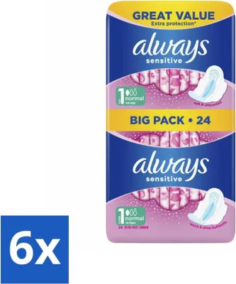 Produktbild von Always - Damenbinden - Normal - 24 Damenbinden - Vorteilspack - 6 Stücke