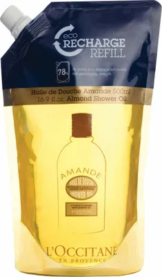 Image de Huile de douche écologique à l'amande, recharge 500 ml