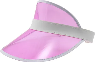Produktbild von Visor Cap - Retro Schildkappe - 80s Poker Schildmütze rosa-weiß