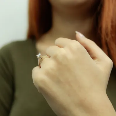 Produktbild von 0,41 Carat Diamant Solitär Ring Antragsring 14 Karat Weißgold - 59 (18,80 mm)