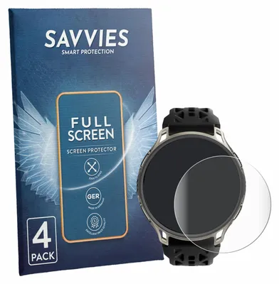 Produktbild von 4x Savvies Fullscreen Schutzfolie für Amazfit Cheetah 2 Pro Displayschutz Folie Fullcover Klar Transparent