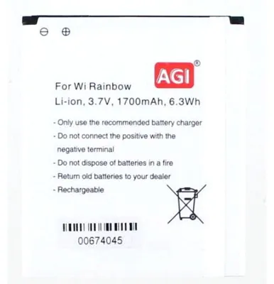 Produktbild von Akku für Wiko Rainbow Li-Ion 3,7 Volt 1700 mAh schwarz.