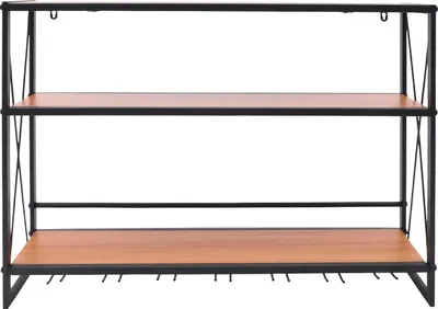 Immagine prodotto di Portabottiglie, design a tre livelli, da parete o da tavolo, nero