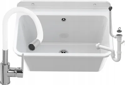 Produktbild von Granitan | Spüle Spüle LARGE - Weiß - Großzügig und funktional - Inkl. Syfon und Flex-Armatur