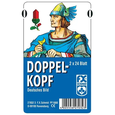 Produktbild von 2 x 24 Blatt Ravensburger Spielkarten Doppelkopf Deutsches Bild Etui 27032