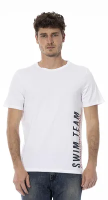 Produktbild von Heren T-Shirt, Weiß, mit Frontdruck, aus Baumwolle und Elasthan