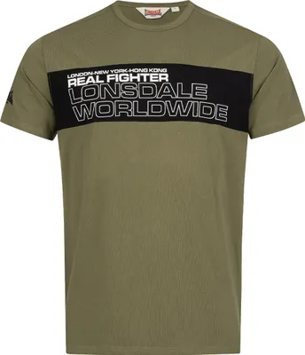 Zdjęcie produktu dla T-shirt męski regular fit OTTERSTON Olive/Black/White S Lonsdale