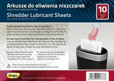 Zdjęcie produktu dla Papier olejowy do niszczarek a'10 130110 ARGO