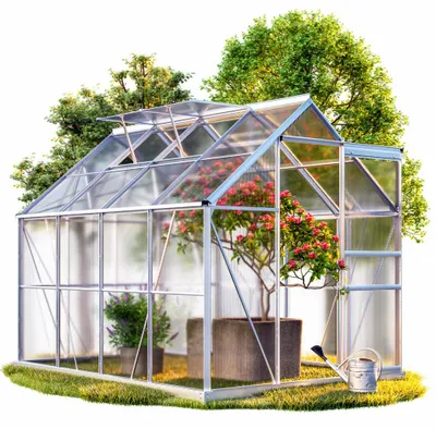 Produktbild von GARDEBRUK® Aluminium Gewächshaus 4,75m² 250x190cm inkl. 2 Dachfenster Treibhaus Garten Frühbeet Pflanzenhaus Aufzucht 7,63m³