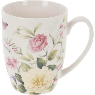 Obrázek produktu pro Kaffeebecher mit Blumendekor, Keramik, Inhalt: 0,3 Liter, ø: 80 mm