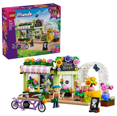 Produktbild von LEGO Friends Kreativer Blumenladen - Miniatur Spielset mit Kunstblumen, Vasen & Blumensträußen, 2 Minifiguren, Fahrrad & Zubehör - Kinderzimmer Deko - Geschenkidee für Mädchen ab 7 Jahren - 42693