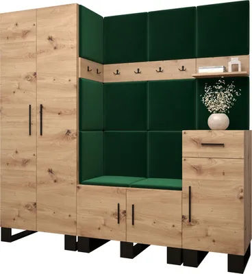 Produktbild von Garderobe ARTIN Set 1 mit gepolsterten Paneelen Industrial Design