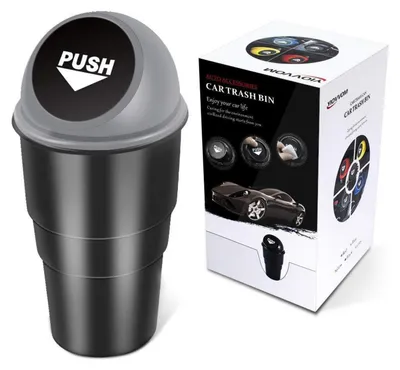Immagine prodotto di Contenitore per rifiuti da auto con coperchio, mini cestino per auto, ufficio o casa, colore grigio