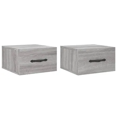 Produktbild von vidaXL Wand-Nachttische 2 Stk. Grau Sonoma 35x35x20 cm