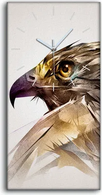 Produktbild von Dekor Leinwand Uhr Wandbilder Geräuschlos 30x60 Tier Vogel Adler Kunst - weiße Hände