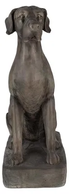 Imagen del producto de Clayre & Eef, figura de perro, 73 cm, color gris, fabricada en óxido de magnesio (MGO)