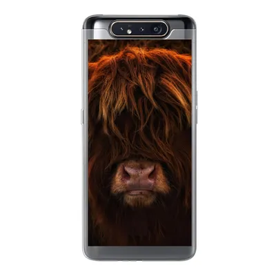 Produktbild von MuchoWow® Handyhülle Schutzhülle Hülle für Samsung Galaxy A80 Schottischer Highlander - Kuh - Schwarz - Porträt Silikon Softcase Handy Hülle - Schutzdeckel