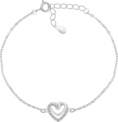 Obrázok produktu pre Romantický strieborný náramok so srdcom BRC62W