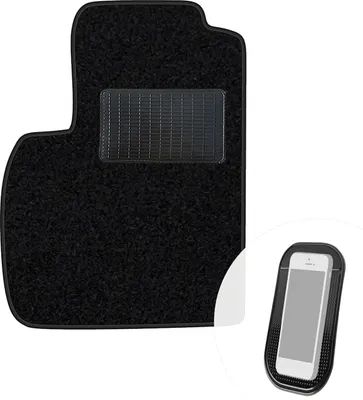 Produktbild von moto-MOLTICO Fahrer Fußmatte Auto Velours Fahrerseite Autoteppiche Schwarz Fahrermatte 1-teilig passend für Fiat Panda 2 2003-2012