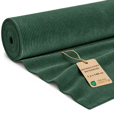 Produktbild von Cordstoff Meterware Cord Stoff Polsterstoff Möbelstoff 1 m x 140 cm Grün
