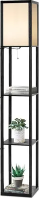 Produktbild von GOPLUS 3-Regal Stehleuchte, Standlampe Standleuchte Modern und Elegant mit Schalter, Innenbeleuchtung Lagerung Beleuchtung Regalen, 26 x 26 x 160 cm