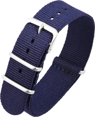 Produktbild von Nylon-Uhrenarmband, blau, Dornschließe, 14 mm - 22 mm