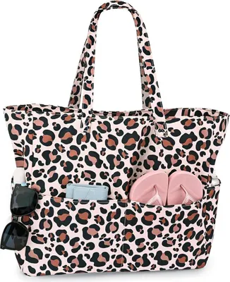 Produktbild von Strandtasche XXL Familie mit Reißverschluss Damen Badetasche Beach Bag