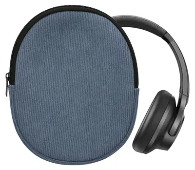 Produktbild von kwmobile Hülle kompatibel mit Anker Soundcore Q20i Tasche - Case für Headset aus robustem Cord und Neopren Stoff - Vintage Blue