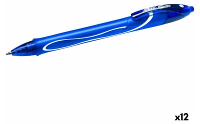 Produktbild von BIC Gel-ocity Quick Dry, Clip, Clip-on-Einziehkugelschreiber, Nachfüllbar, Blau, 12 Stück(e), Medium