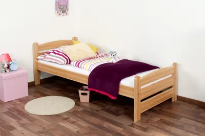 Produktbild von Kinderbett 80 x 200 cm | Massivholz: Buche | Natur Lackiert