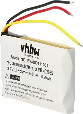 Produktbild von vhbw Akku Ersatz für Bose PR-452035 für Wireless Headset Kopfhörer (240 mAh, 3,7 V, Li-Polymer)