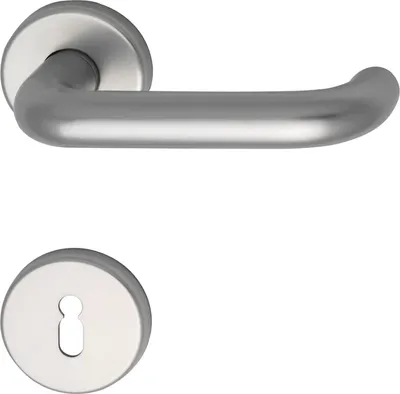 Produktbild von Türbeschlag WG 1700L | Türgriff für Innentür auf Rosette BB | silber eloxiert