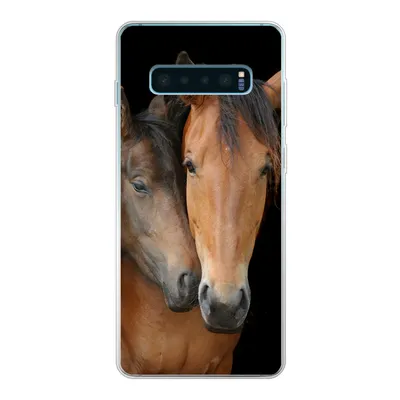 Produktbild von MuchoWow® Handyhülle Schutzhülle Hülle für Samsung Galaxy S10 Lite Pferde - Liebe - Braun Silikon Softcase Handy Hülle - Schutz