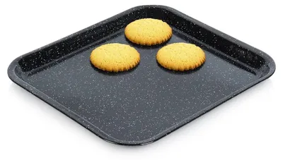 Image de Plaque de cuisson émaillée - Plaque de four - 41,5 x 37 cm - Noire