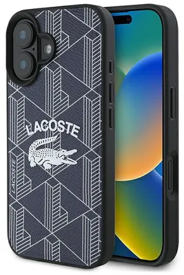 Obrázok produktu pre Puzdro Lacoste Monogram Vintage Logo MagSafe pre iPhone 16 v tmavo modrej farbe