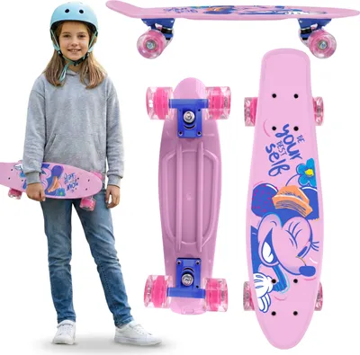 Produktbild von DISNEY MINNIE Kinder-Fish-Skateboard, 55 cm, rutschfestes Deck, leicht und stabil, für ein Gewicht von 20 bis 50 kg