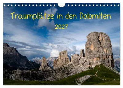 Produktbild von Traumplätze in den Dolomiten (Wandkalender 2027 DIN A4 quer), CALVENDO Monatskalender