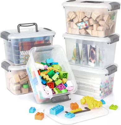 Produktbild von Stapelbare Aufbewahrungsboxen - vielseitig und transparent - Set von 1 - Kunststoff - 5 Liter