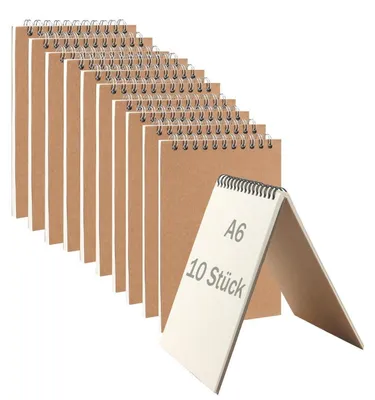 Image de Bloc-notes A6, reliure spirale, couverture rigide, 10 pièces, 30 feuilles vierges