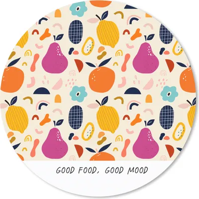 Produktbild von MuchoWow® Mauspad Mousepad Zitate - Sprichwörter - Essen - Gutes Essen, gute Laune 40x40 cm - Mousepads - Maus Mat - Pad - Mausunterlage - Schreibtisch Accessoires