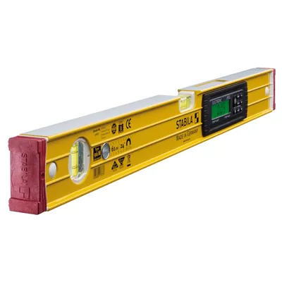 Produktbild von Stabila Wasserwaage elektronisch 96-M electronic gelb, 61cm, Magnet, IP 65, 2 Displays - 17677