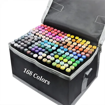 Produktbild von Marker Filzstifte Alkoholmarker Set 168 Farben Doppelseitig Premium